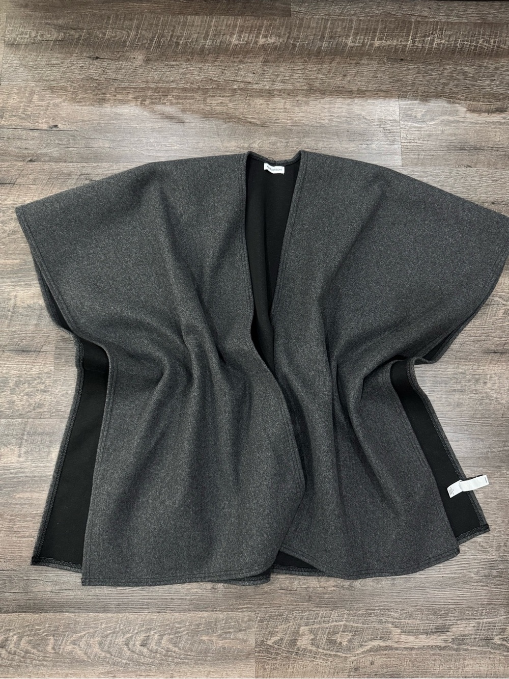 Nordstrom Charcoal Gray Open-Front Knit Poncho